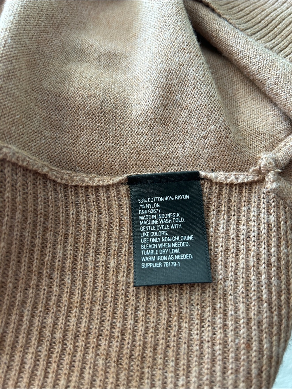 Worthington Open-Front Long Cardigan Sweater - Camel. Size L - Picture 5 of 6